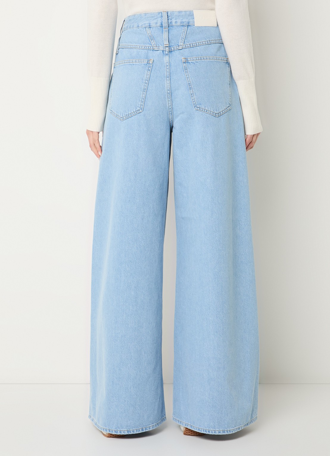 CLOSED Zoya-X high waist wide leg jeans met lichte wassing - achterkant 2 lichtblauw