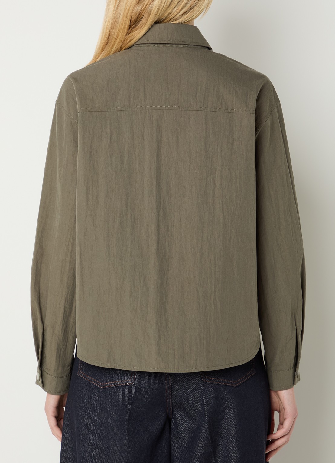 Co'Couture Acacia blouse met klepzakken - achterkant 4 legergroen