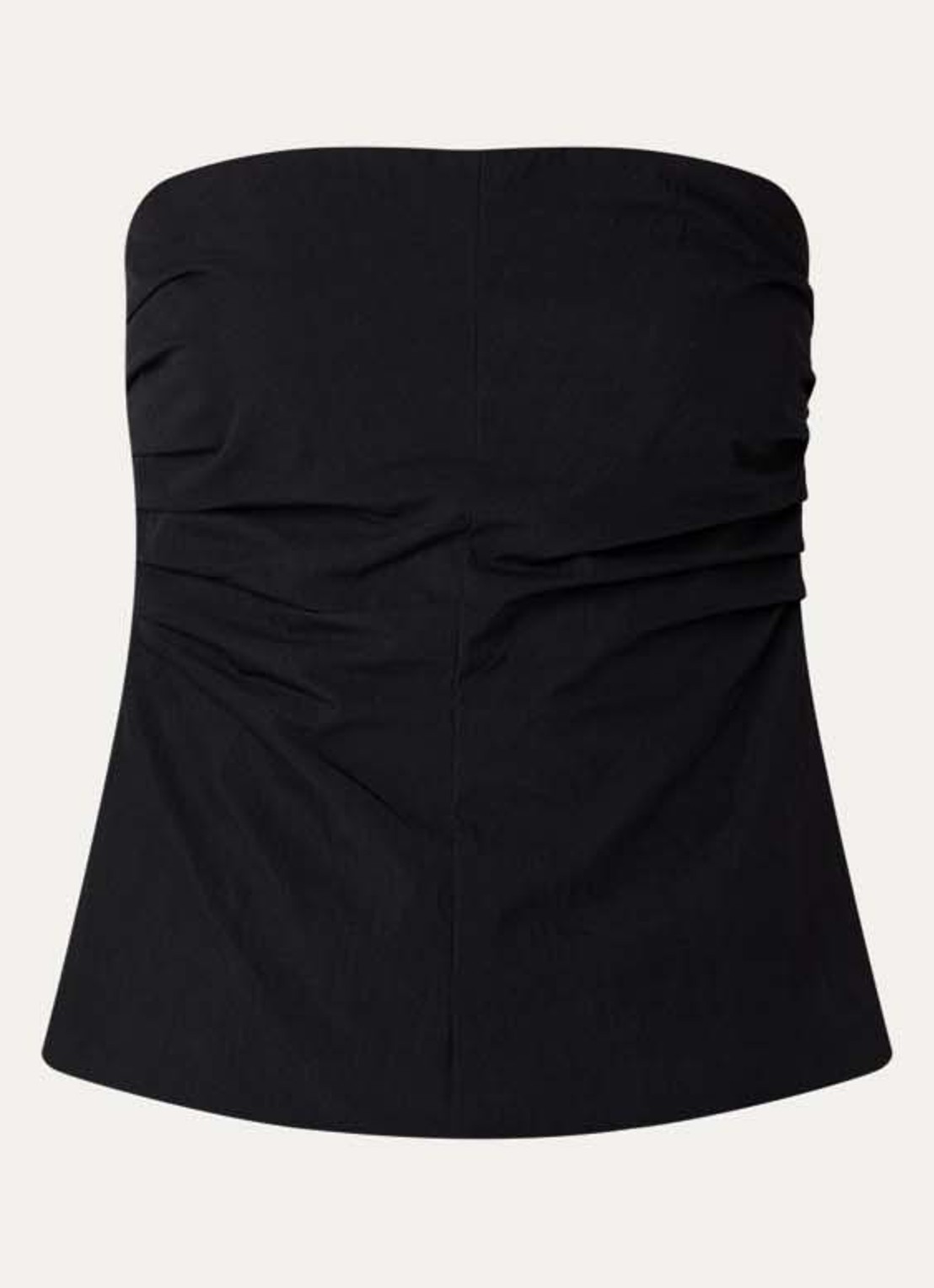 Co'Couture Acasia strapless top met smockwerk en plooidetail - voorkant 3 zwart