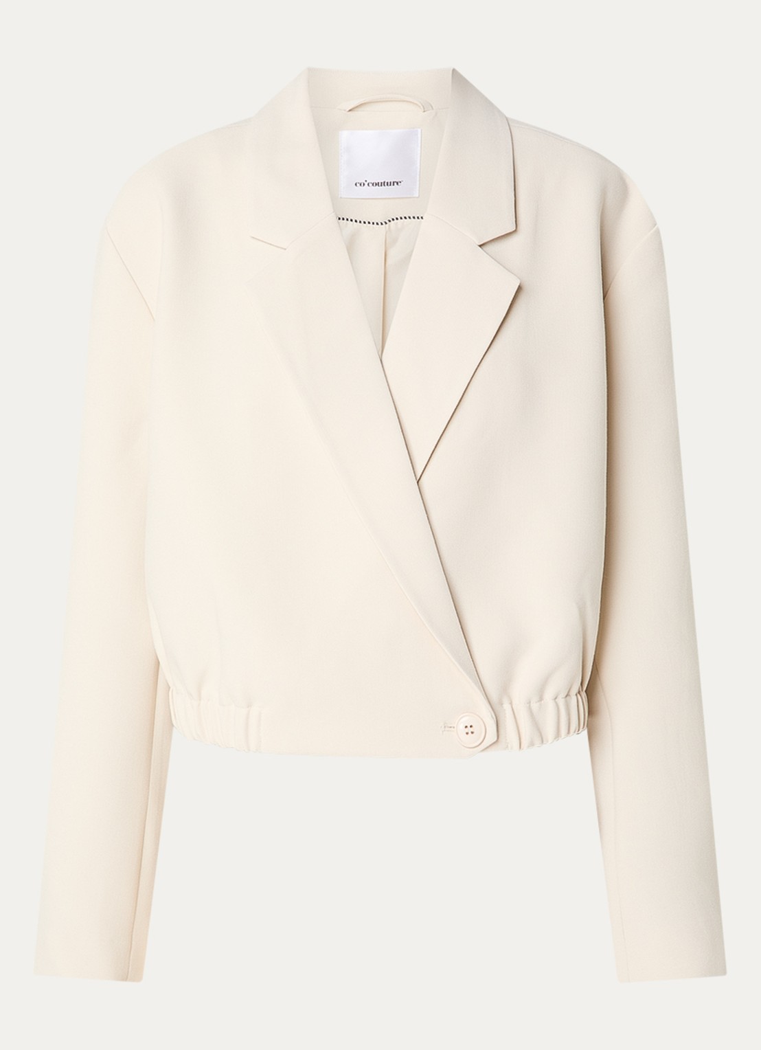 Co'Couture AcileCC cropped blazer met elastische band - voorkant 3 creme