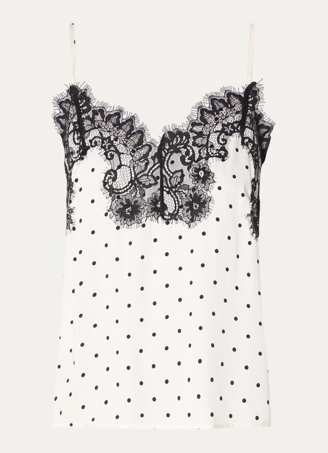 Co'Couture Amelicc top met print en details van kant - voorkant 2 gebroken wit