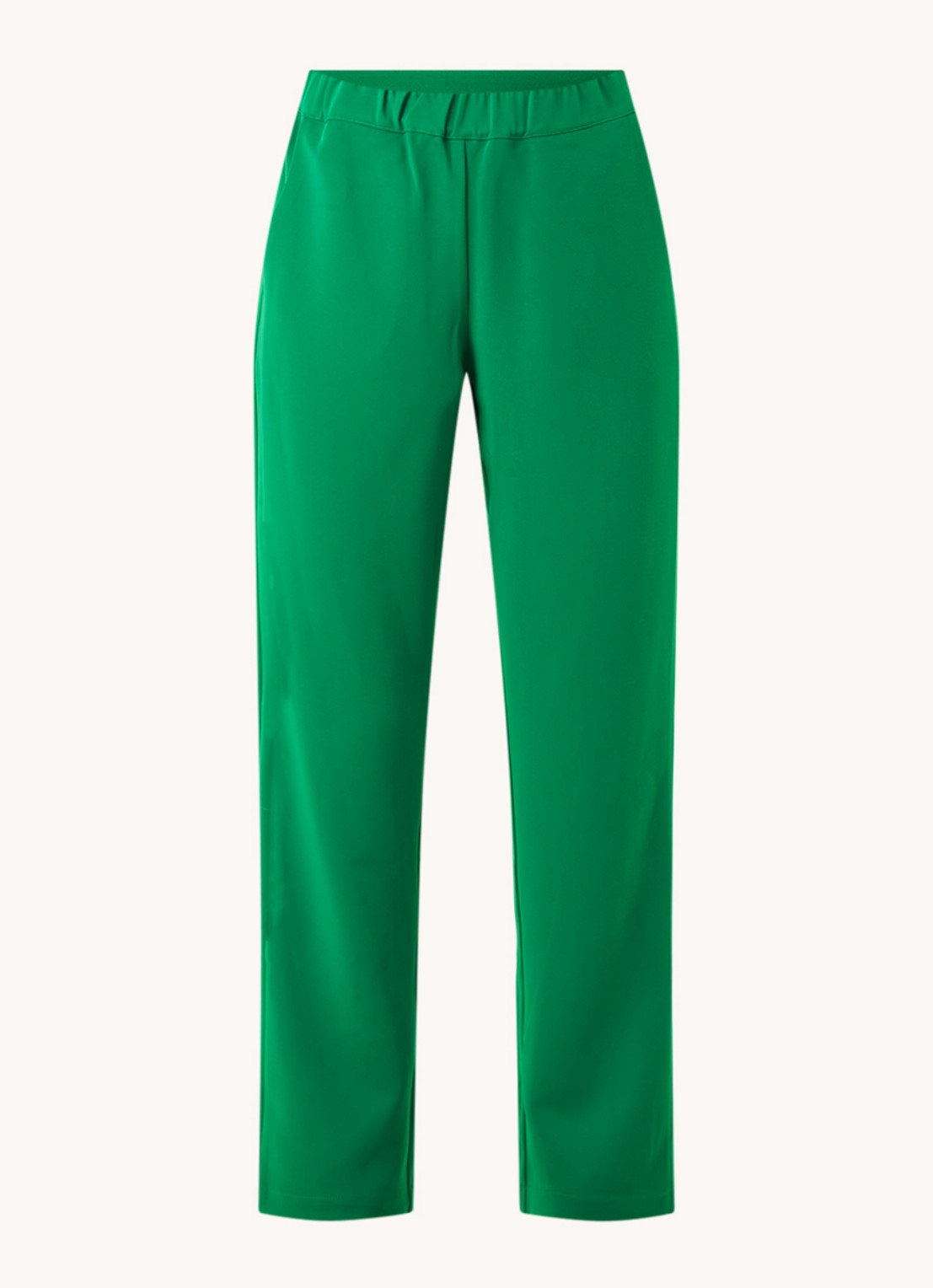 Co'Couture Amira high waist straight fit pantalon met steekzakken - voorkant 3 groen