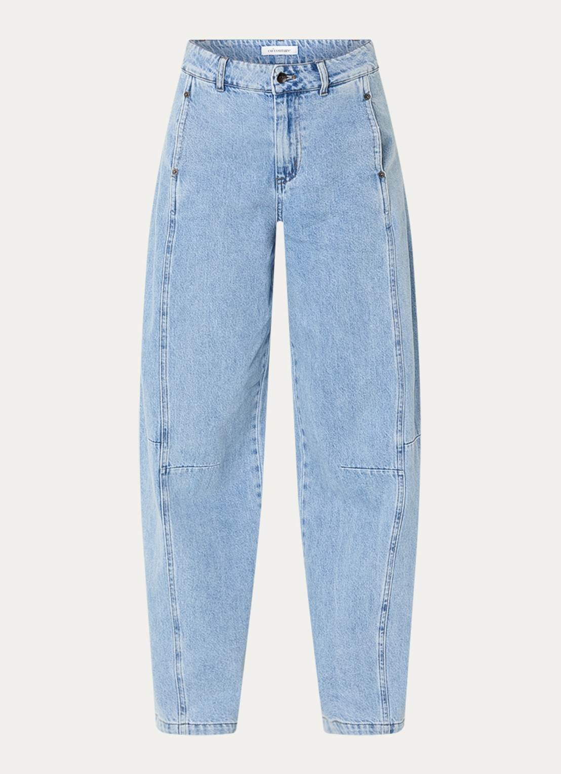 Co'Couture AsjaCC LL high waist balloon fit jeans met lichte wassing - voorkant 3 indigo