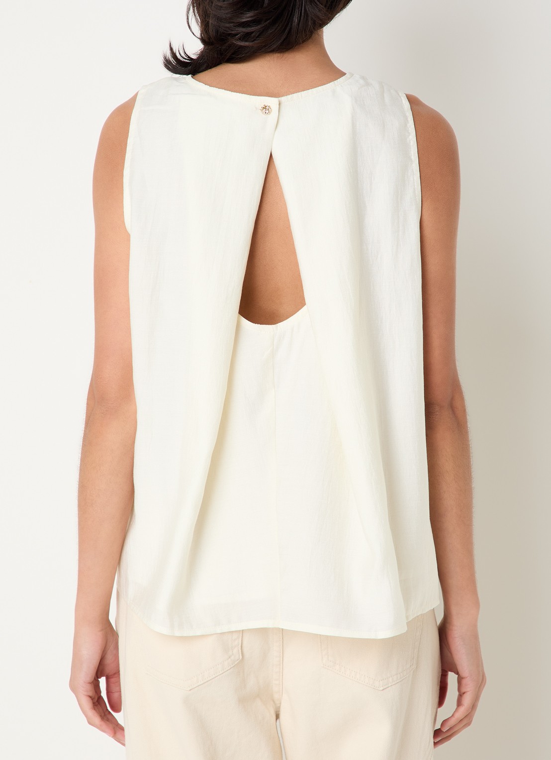 Co'Couture Aura A-lijn top met rugdecolleté  - detail 2 gebroken wit