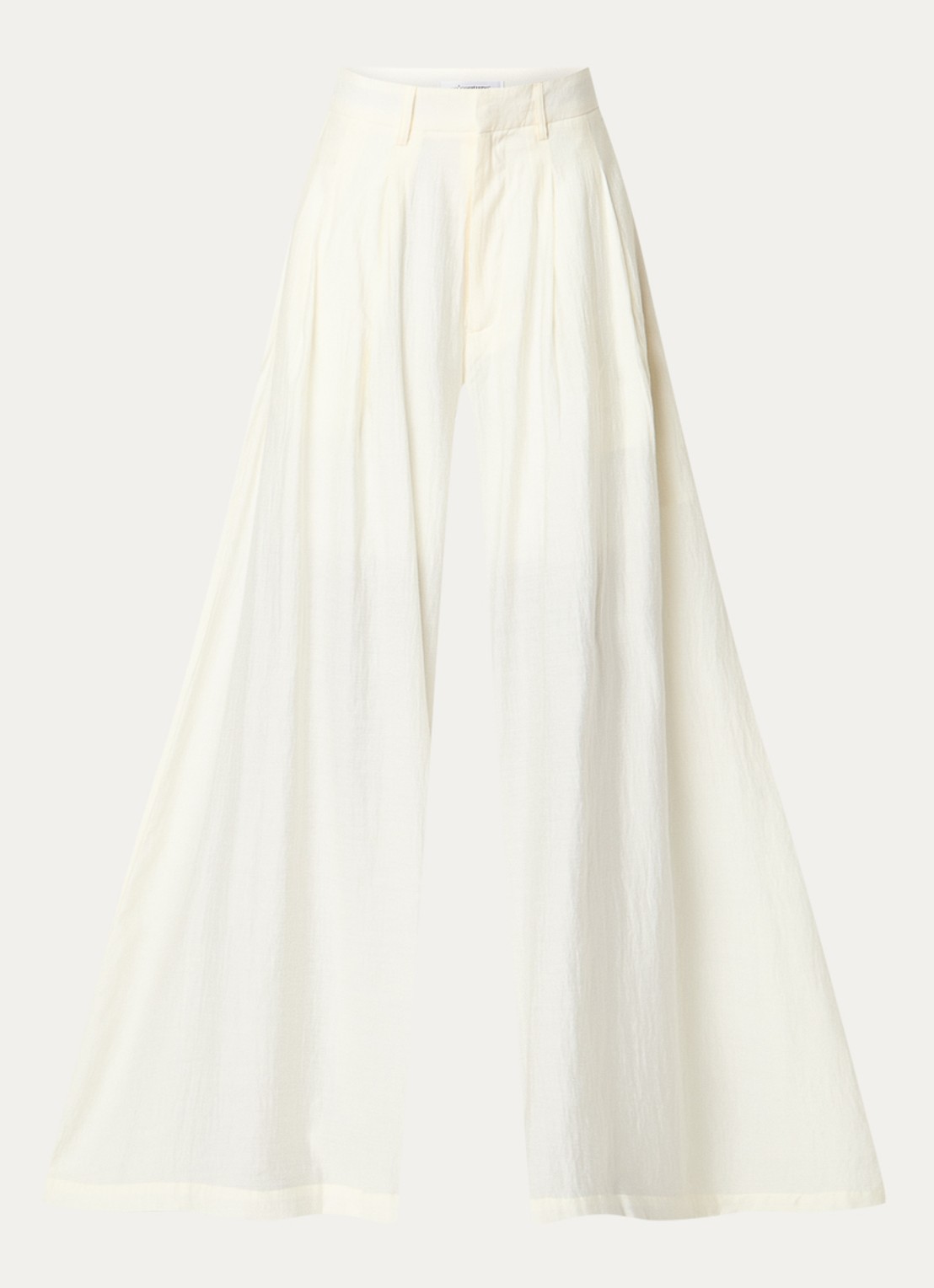 Co'Couture AuraCC LL high waist wide fit palazzo broek met steekzakken - voorkant gebroken wit