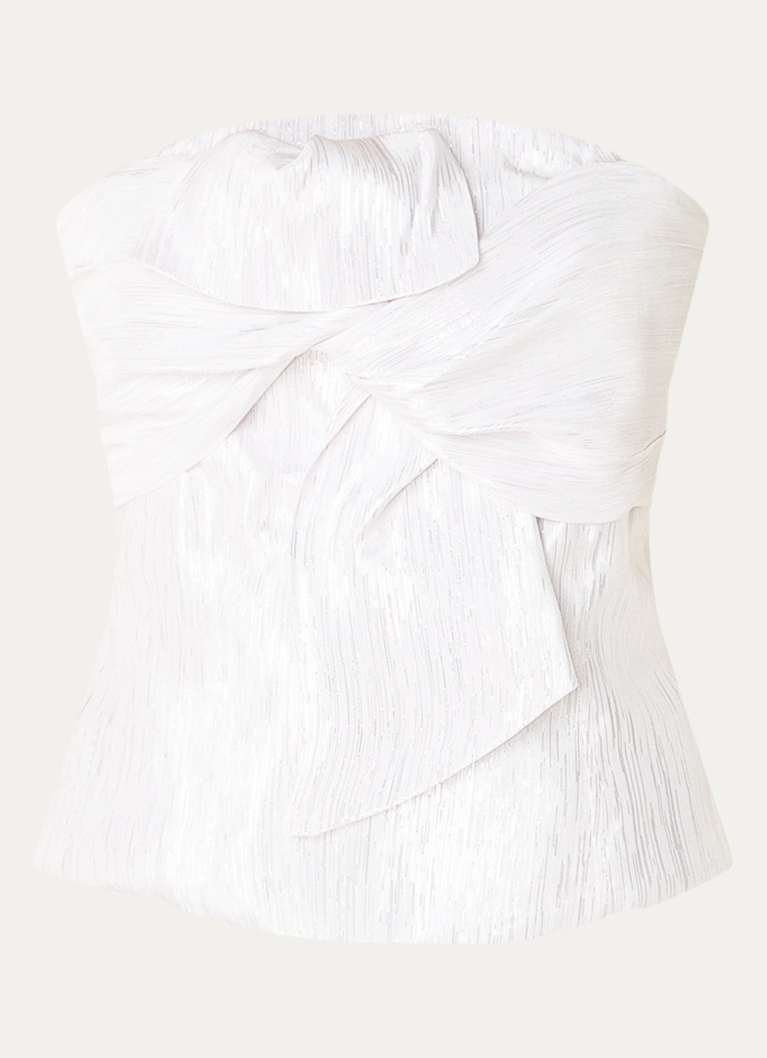 Co'Couture Bia off-shoulder top met smockwerk - voorkant 3 lichtgrijs