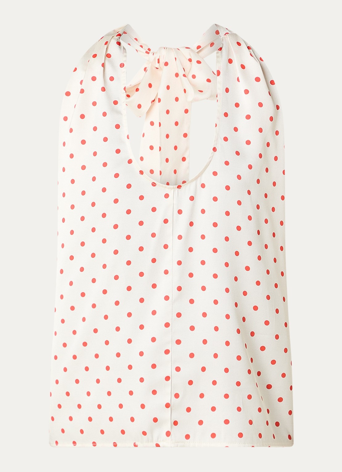 Co'Couture Cambria top met asymmetrische hals en stippenprint - voorkant 2 creme