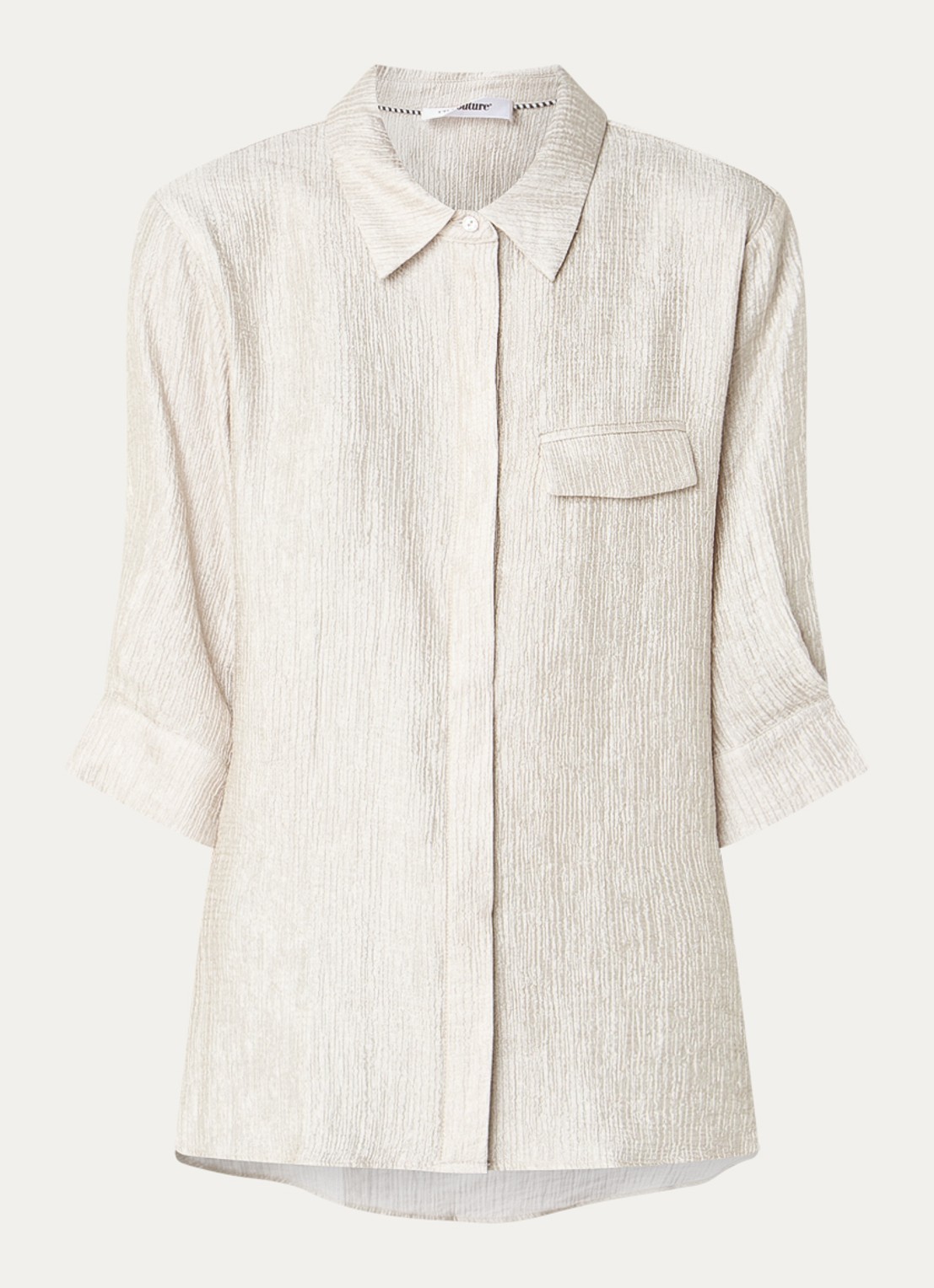 Co'Couture CherCC blouse met lurex en structuur - voorkant 3 zilver