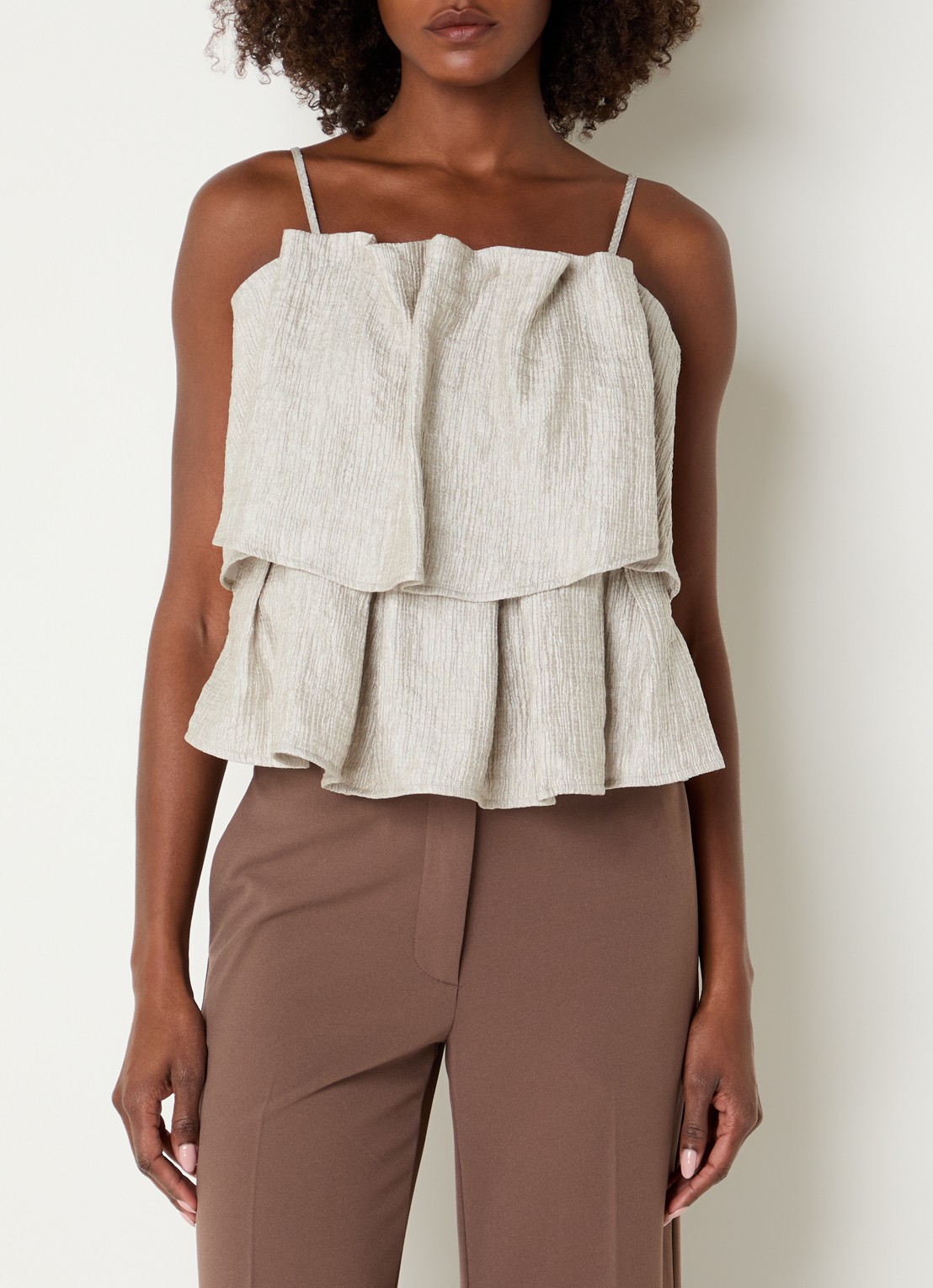 Co'Couture Chercc top met metallic finish - detail 3 zilver