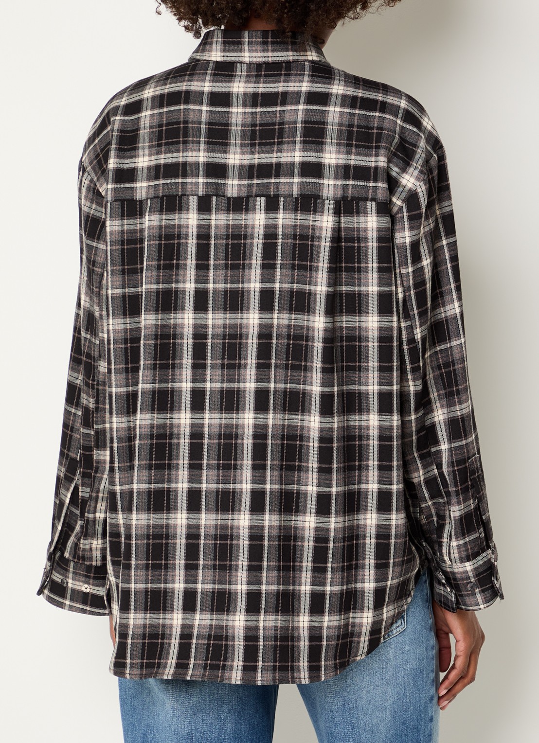 Co'Couture Dagnycc blouse met ruitdessin - achterkant zwart