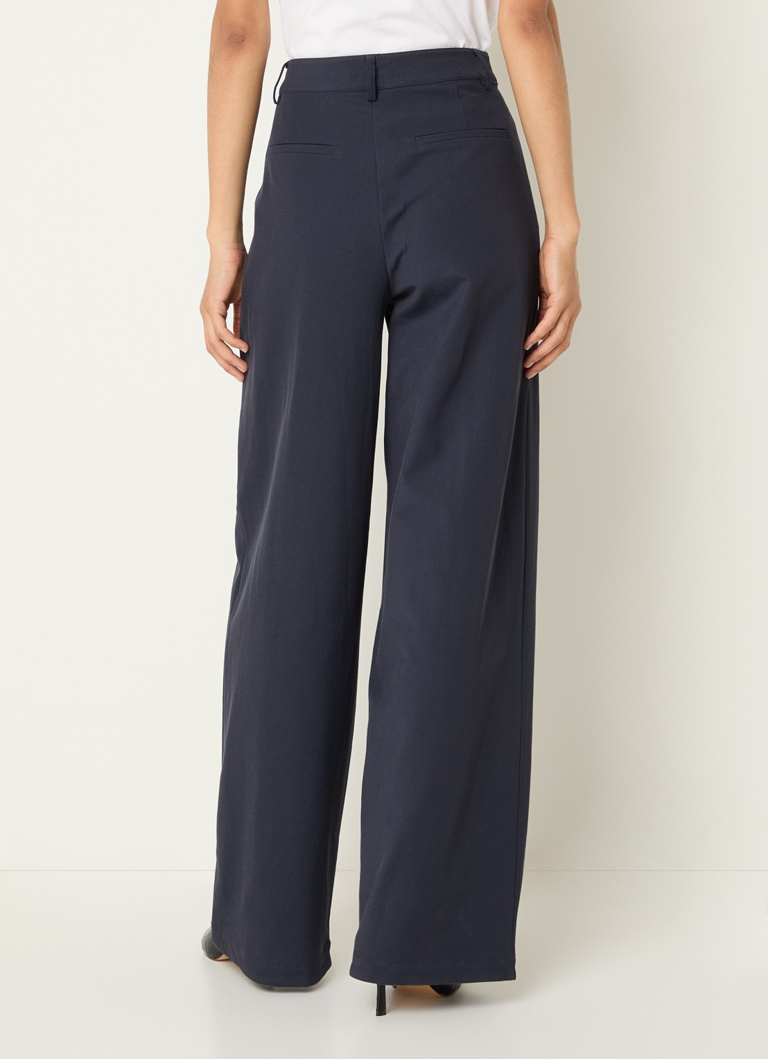 Co'Couture Demi high waist wide fit pantalon met steekzakken - achterkant 4 blauw