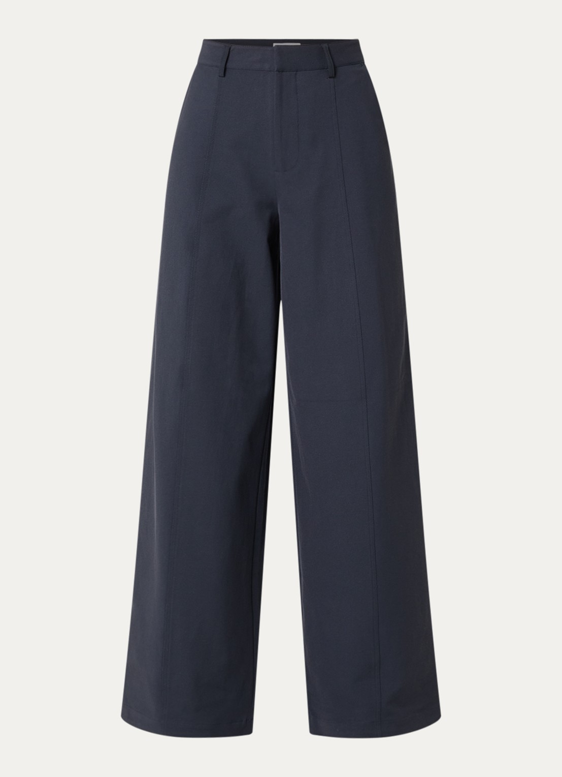 Co'Couture Demi high waist wide fit pantalon met steekzakken - voorkant 2 blauw
