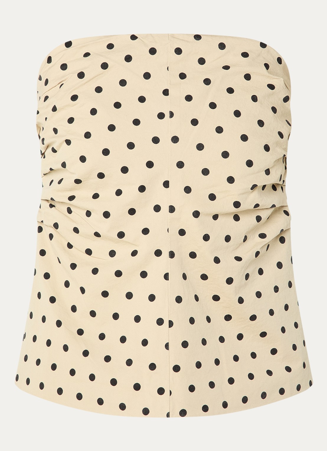 Co'Couture Diddi strapless top met stippenprint - voorkant 3 beige