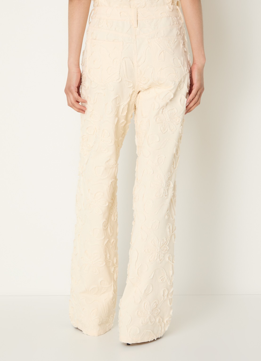 Co'Couture Elton high waist flared jeans met gekleurde wassing - achterkant 5 ivoor