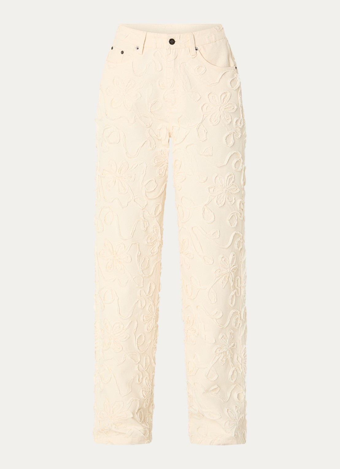 Co'Couture Elton high waist flared jeans met gekleurde wassing - voorkant ivoor