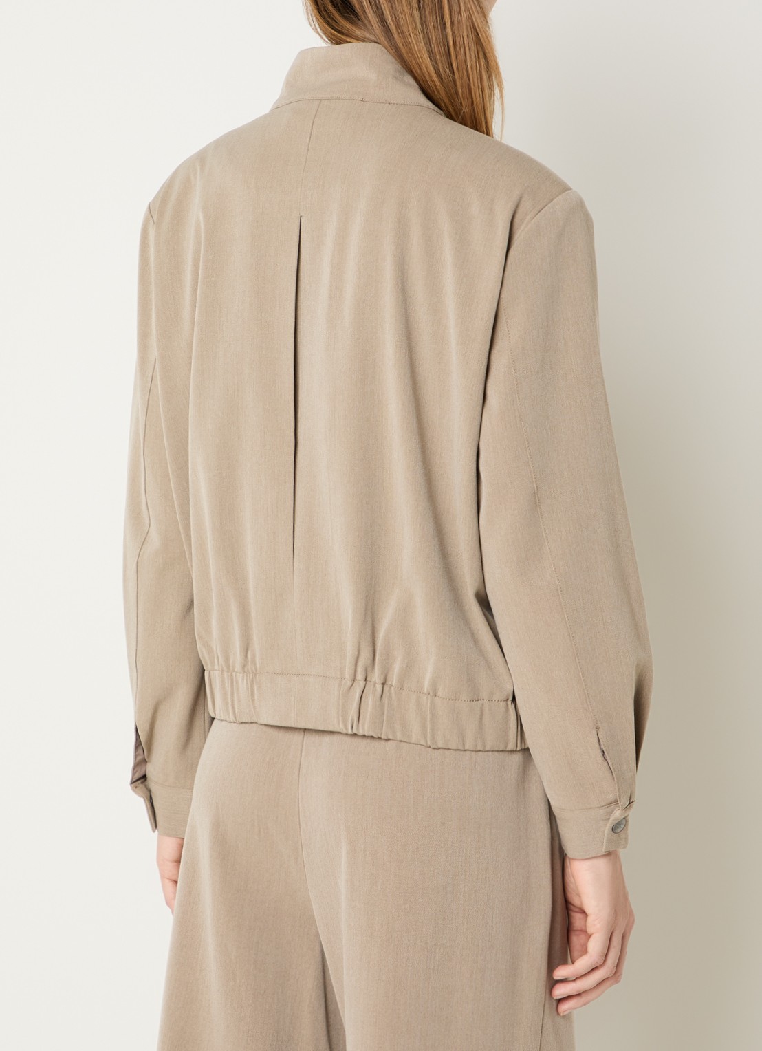 Co'Couture Emina jack met opstaande kraag - achterkant beige