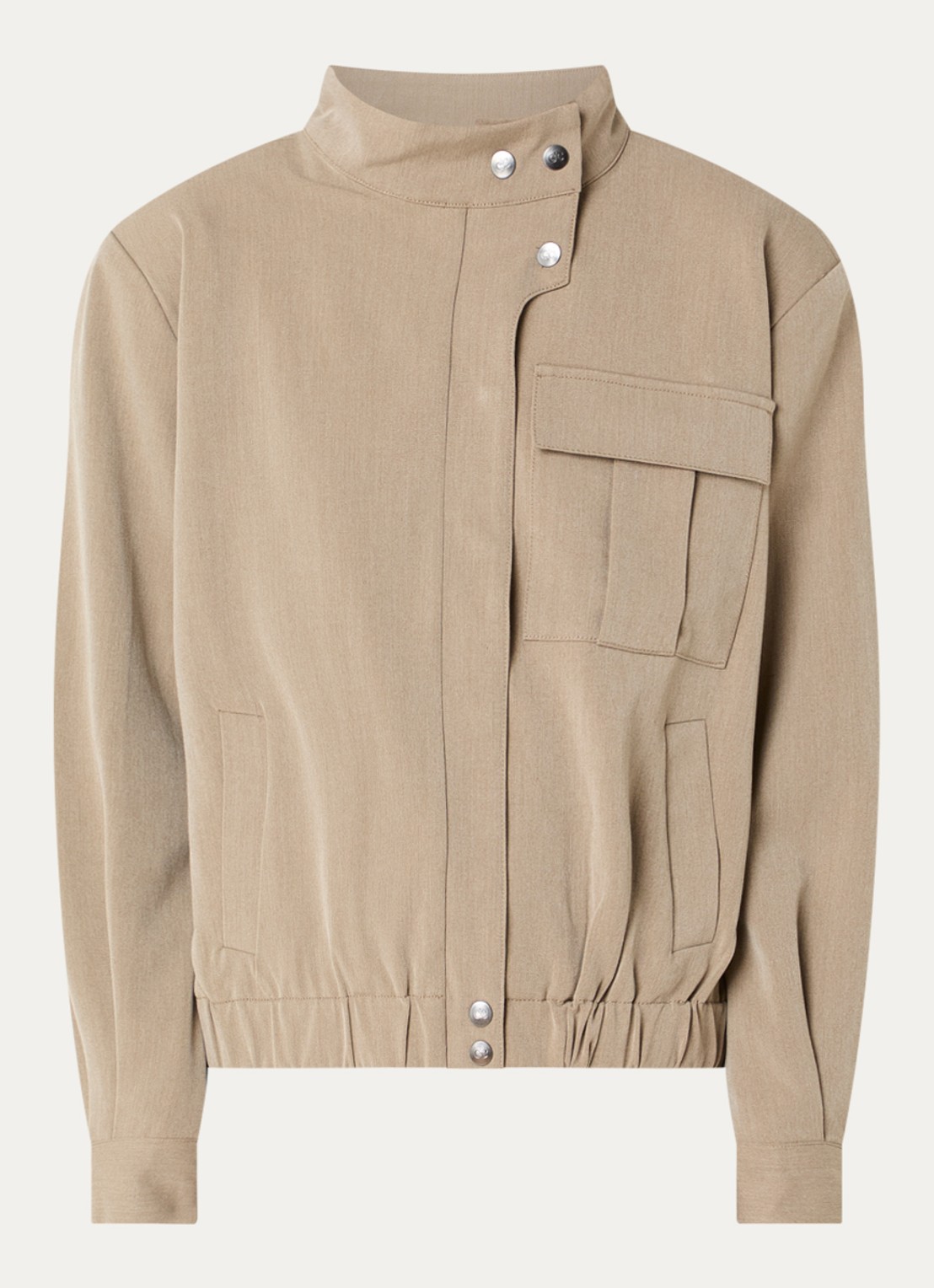 Co'Couture Emina jack met opstaande kraag - voorkant 3 beige