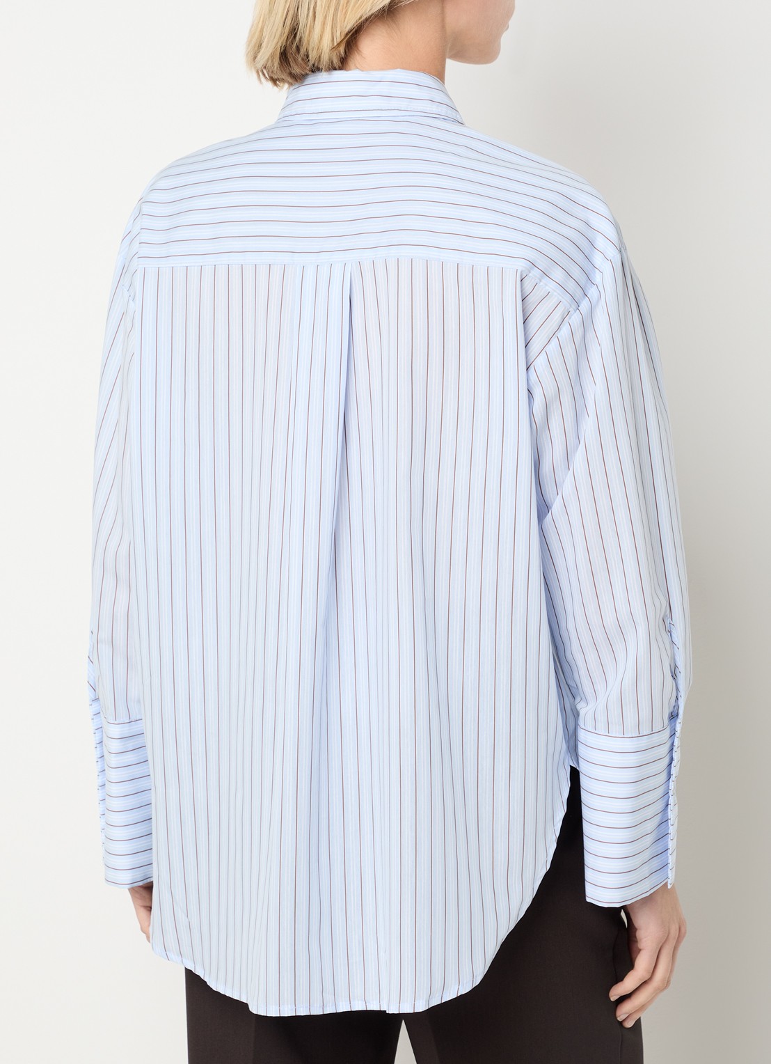 Co'Couture Feline blouse met streepprint - achterkant 4 lichtblauw