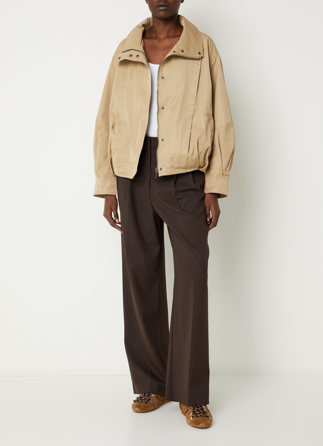 Co'Couture Francis jack met steekzakken - voorkant 3 khaki