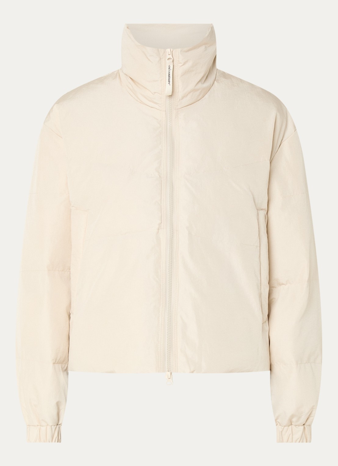 Co'Couture Frosty puffer jack met ritszakken - voorkant 3 beige