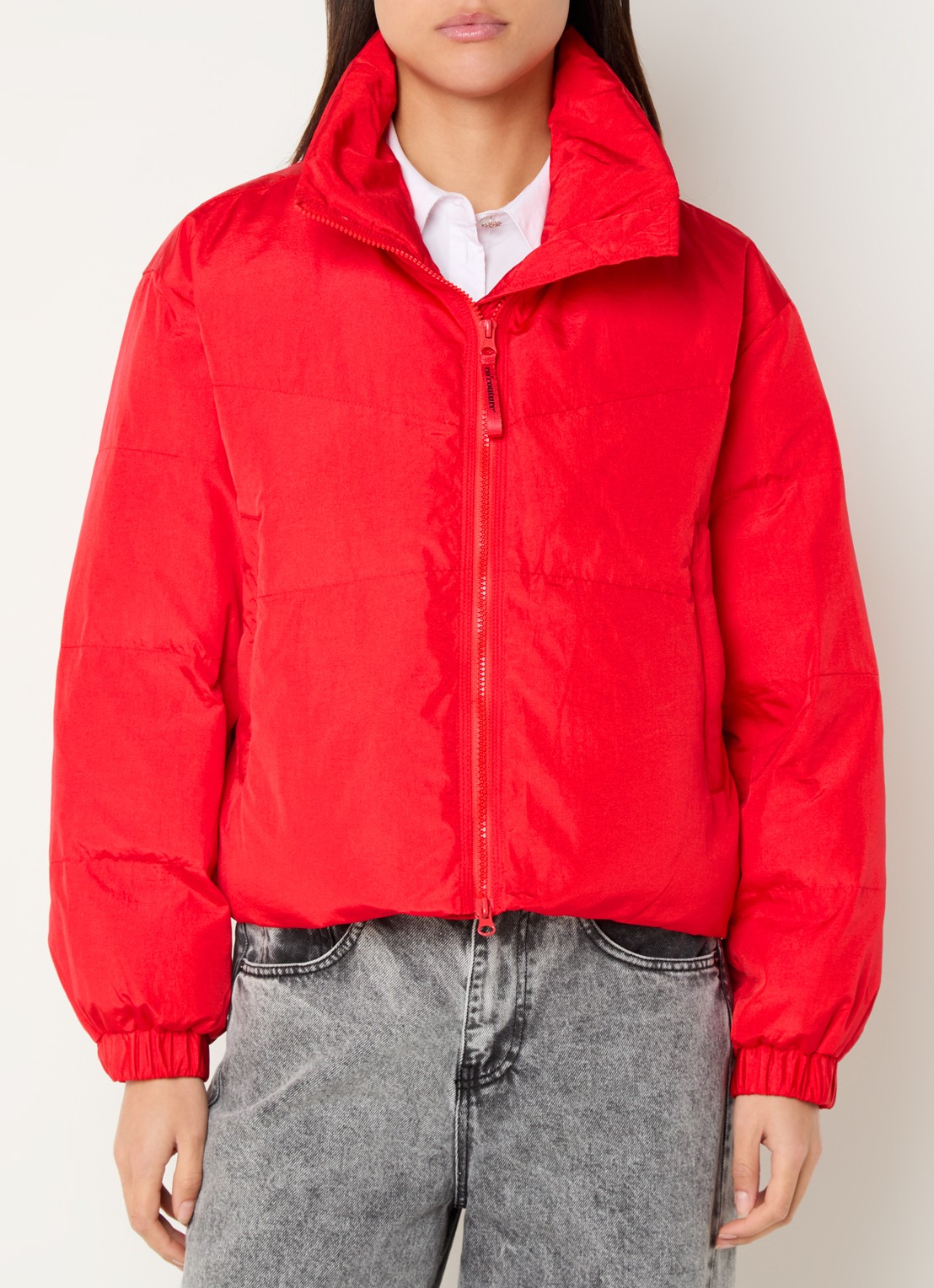 Co'Couture Frosty puffer jack met ritszakken - detail 2 rood