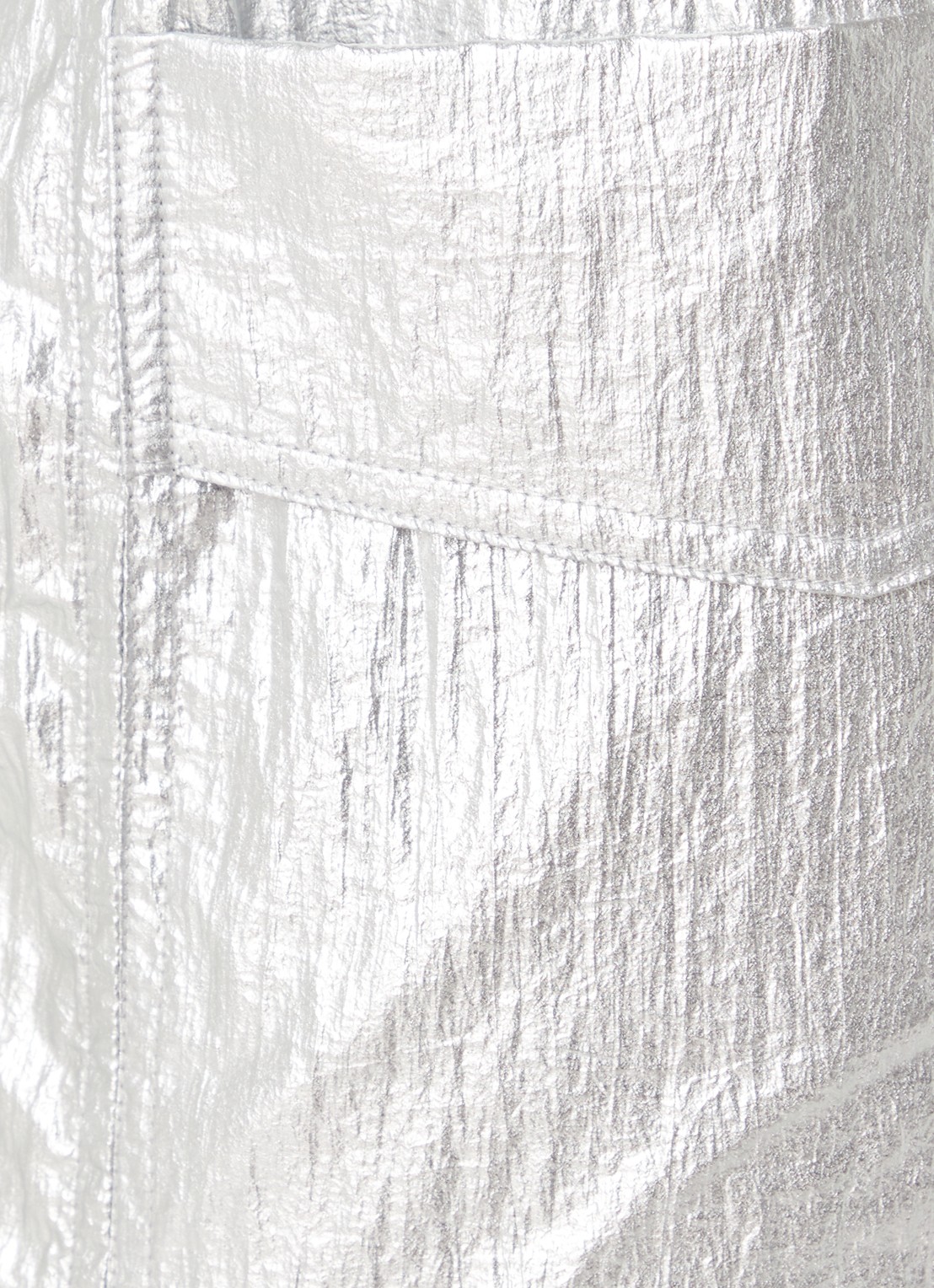 Co'Couture High waist straight fit cargobroek met metallic finish - detail 2 zilver