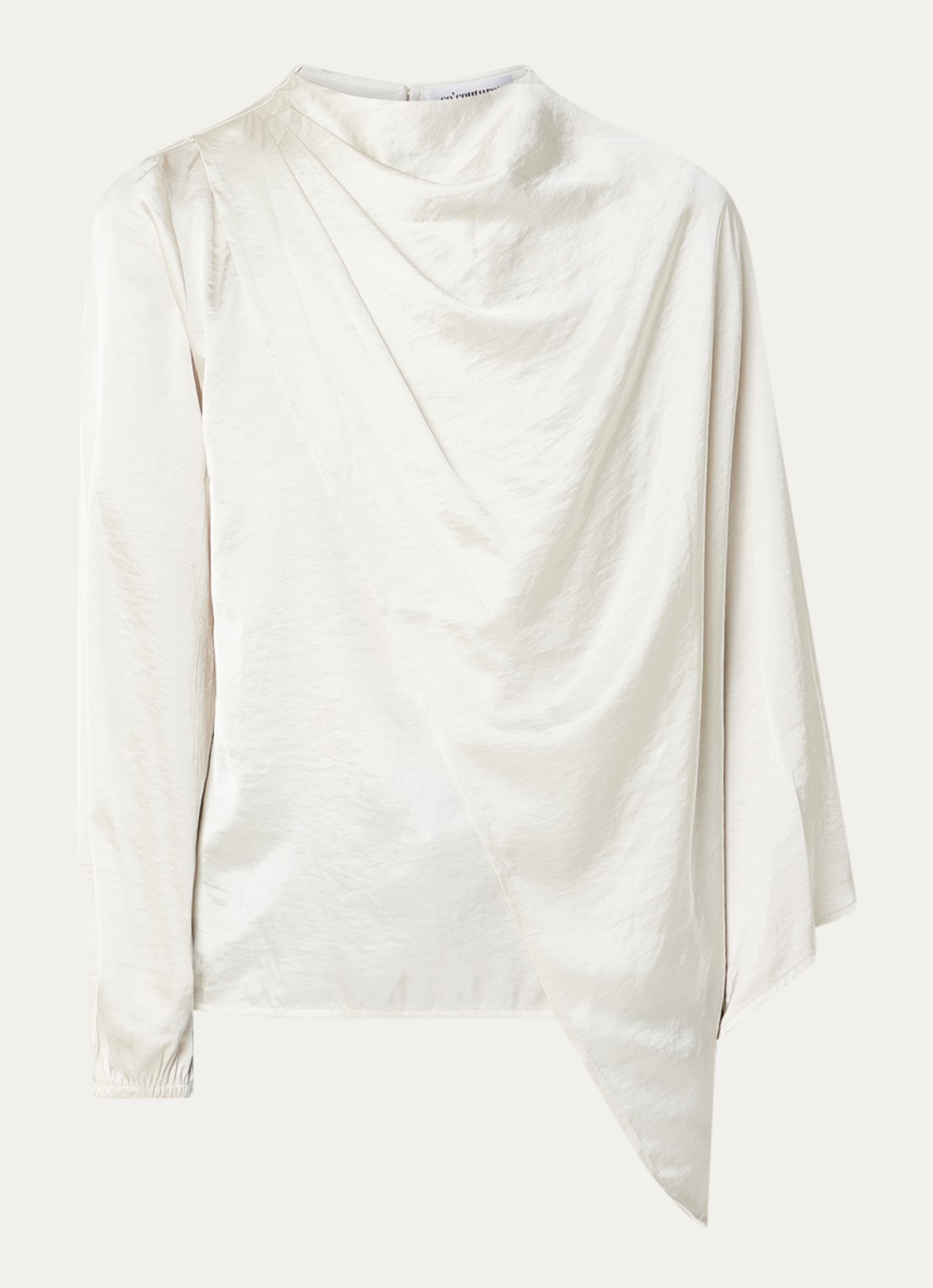 Co'Couture Iduncc top van satijn - voorkant 2 gebroken wit