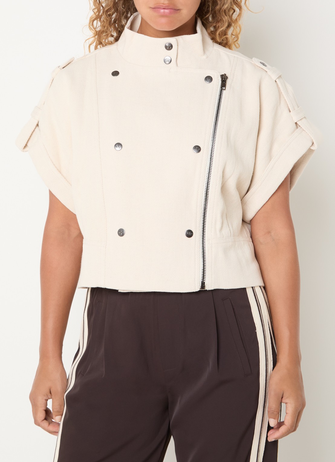 Co'Couture Jack met kraag - detail 2 creme