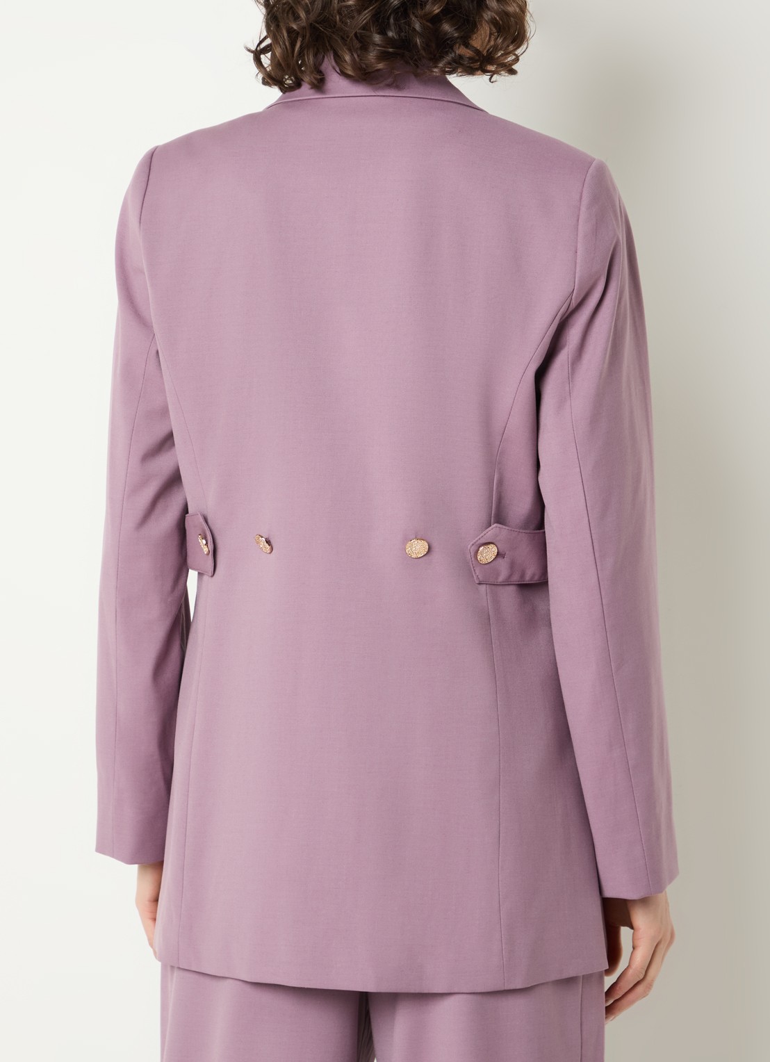 Co'Couture Liam blazer in wolblend met zijsplitten - achterkant 3 oudroze
