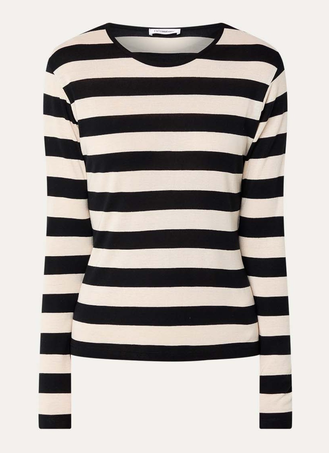 Co'Couture Mason longsleeve met streepprint - voorkant 2 wit