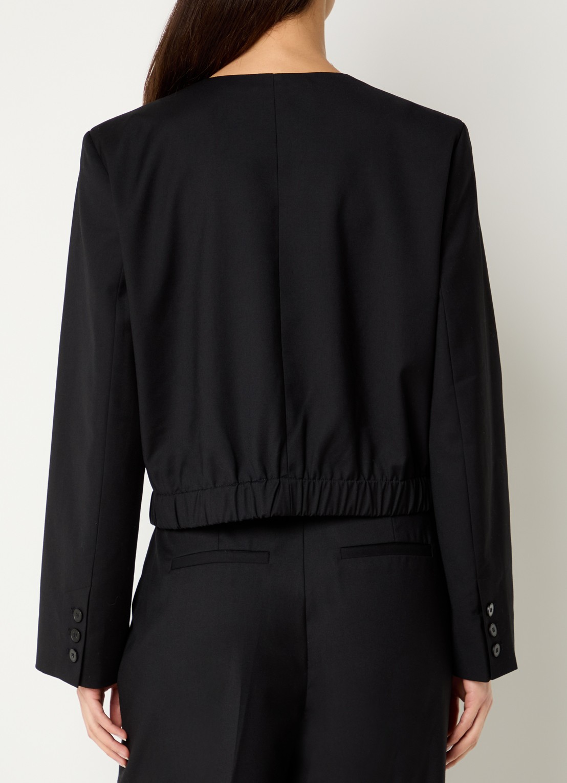 Co'Couture Matty cropped jack met steekzakken - achterkant zwart