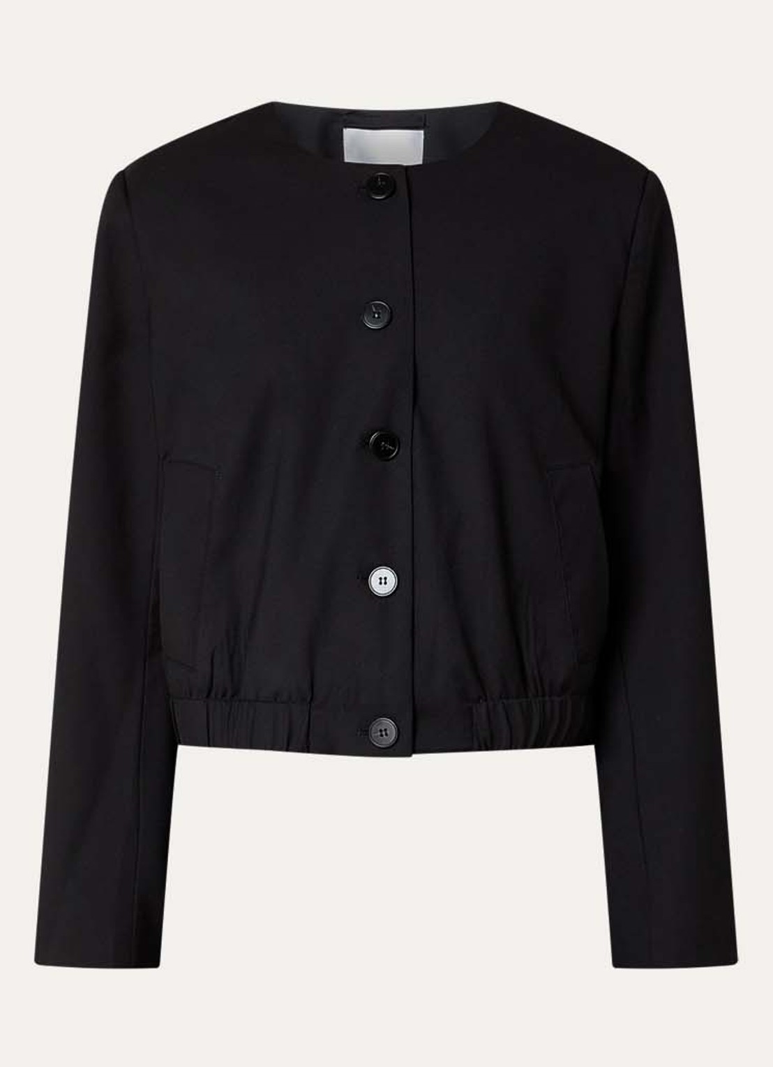 Co'Couture Matty cropped jack met steekzakken - voorkant 3 zwart
