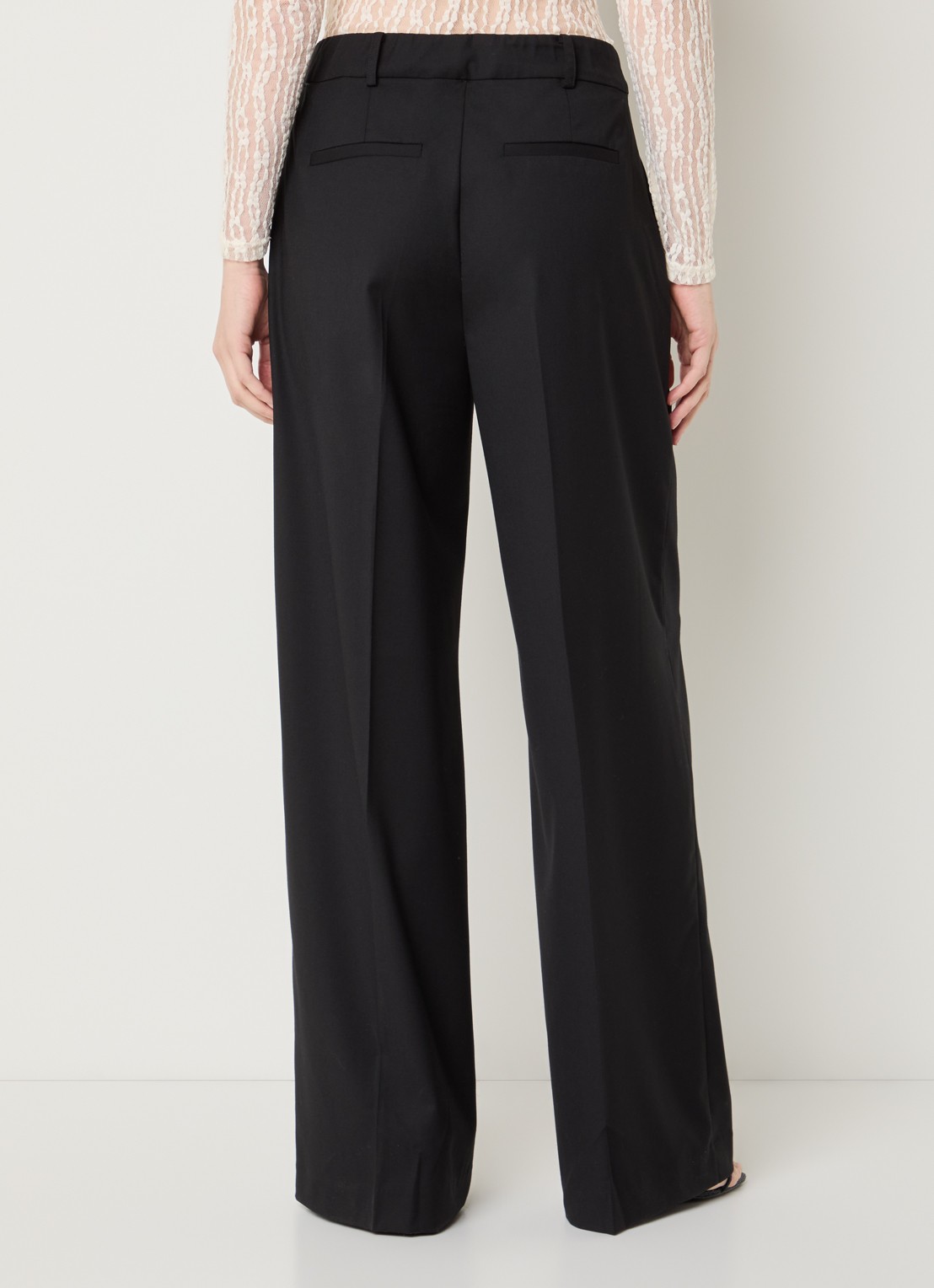 Co'Couture Matty high waist straight fit pantalon - achterkant 4 zwart