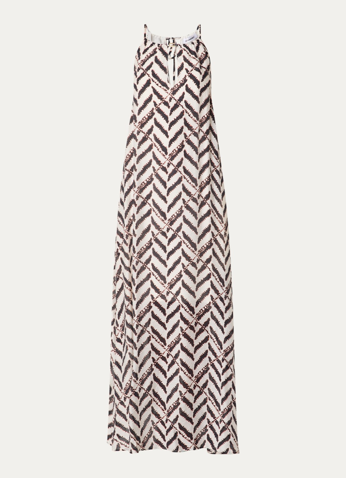 Co'Couture Memphis A-lijn maxi jurk met print  - voorkant zwart