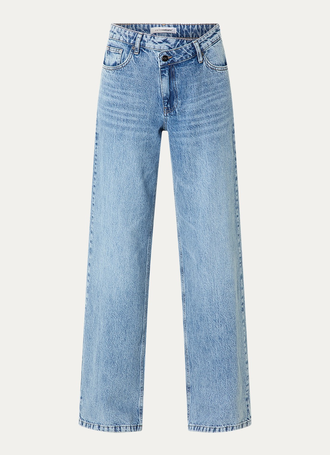 Co'Couture Mid waist flared jeans met medium wassing - voorkant 3 indigo