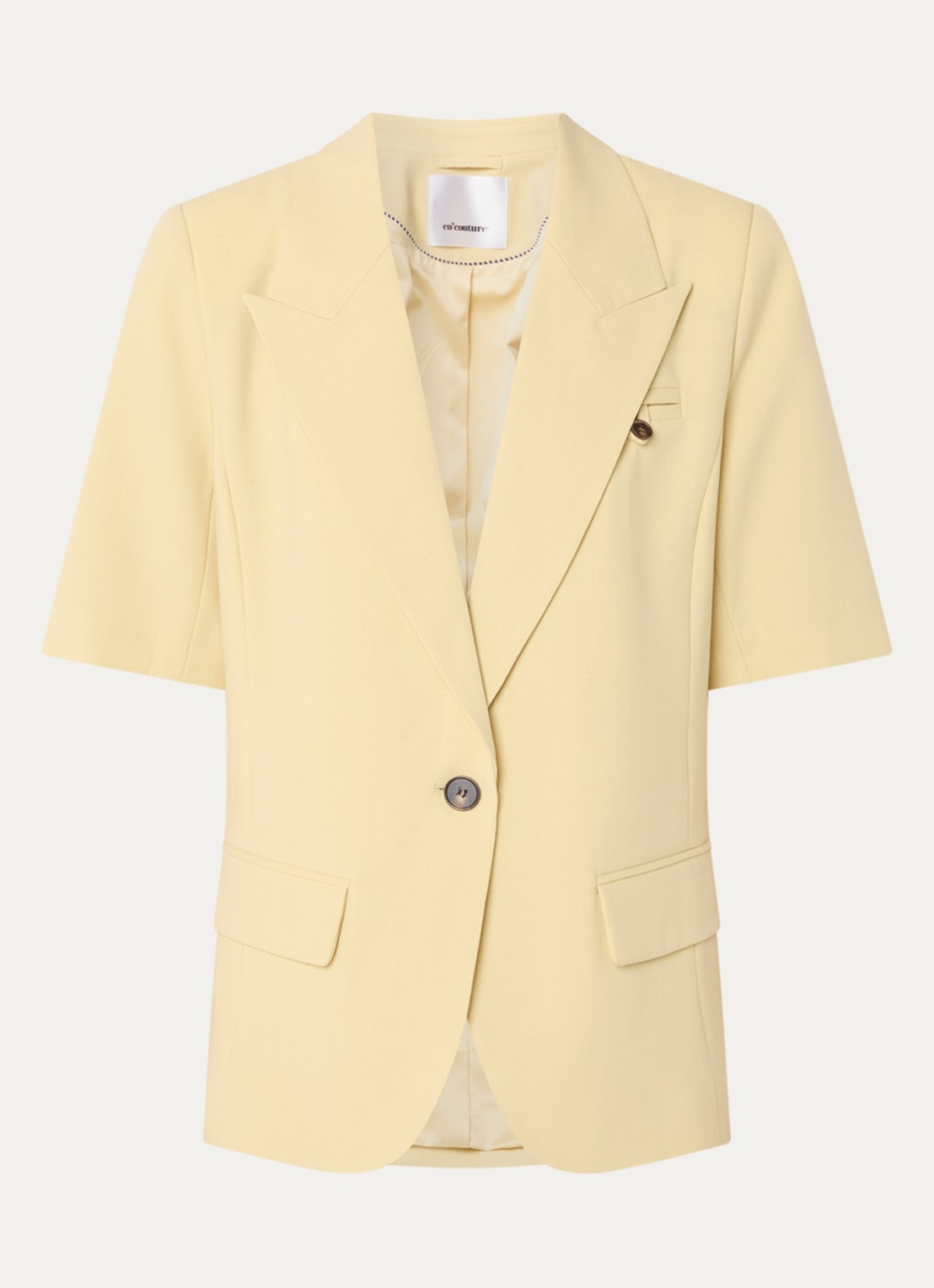Co'Couture Nilan blazer met klepzakken - voorkant geel