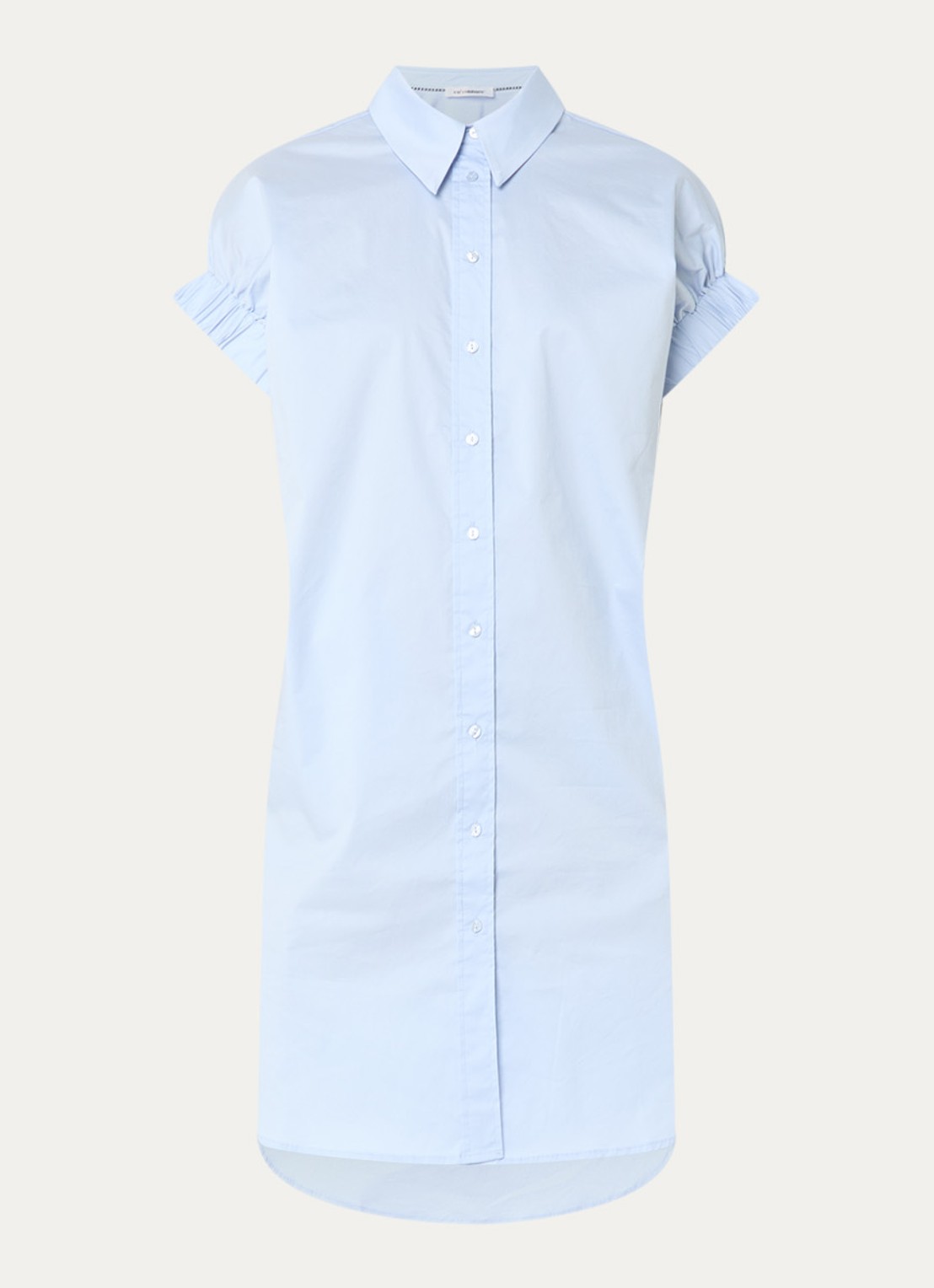 Co'Couture PoppyCC midi blousejurk met split - voorkant lichtblauw