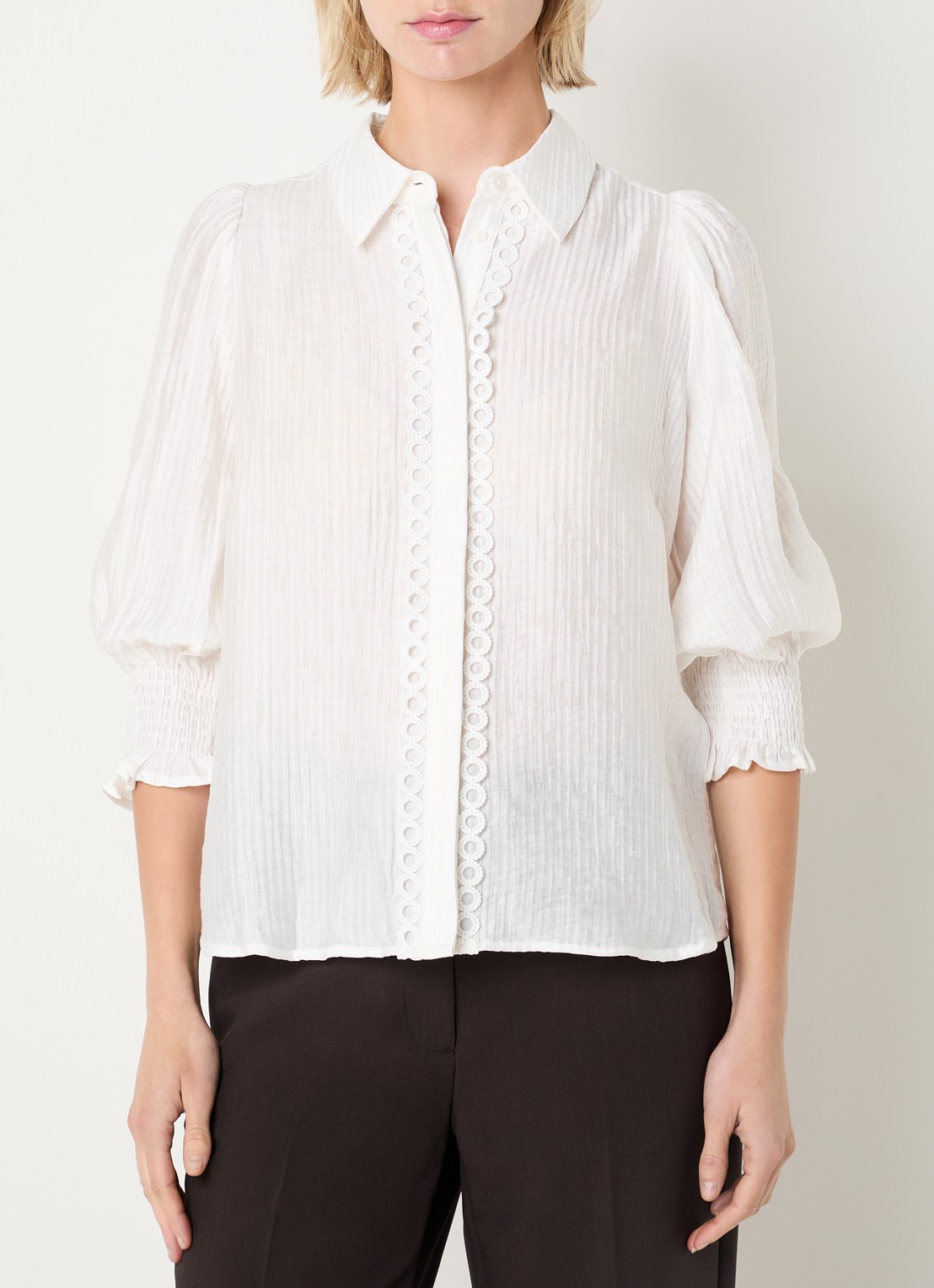 Co'Couture Tassy blouse met borduring - detail 4 wit