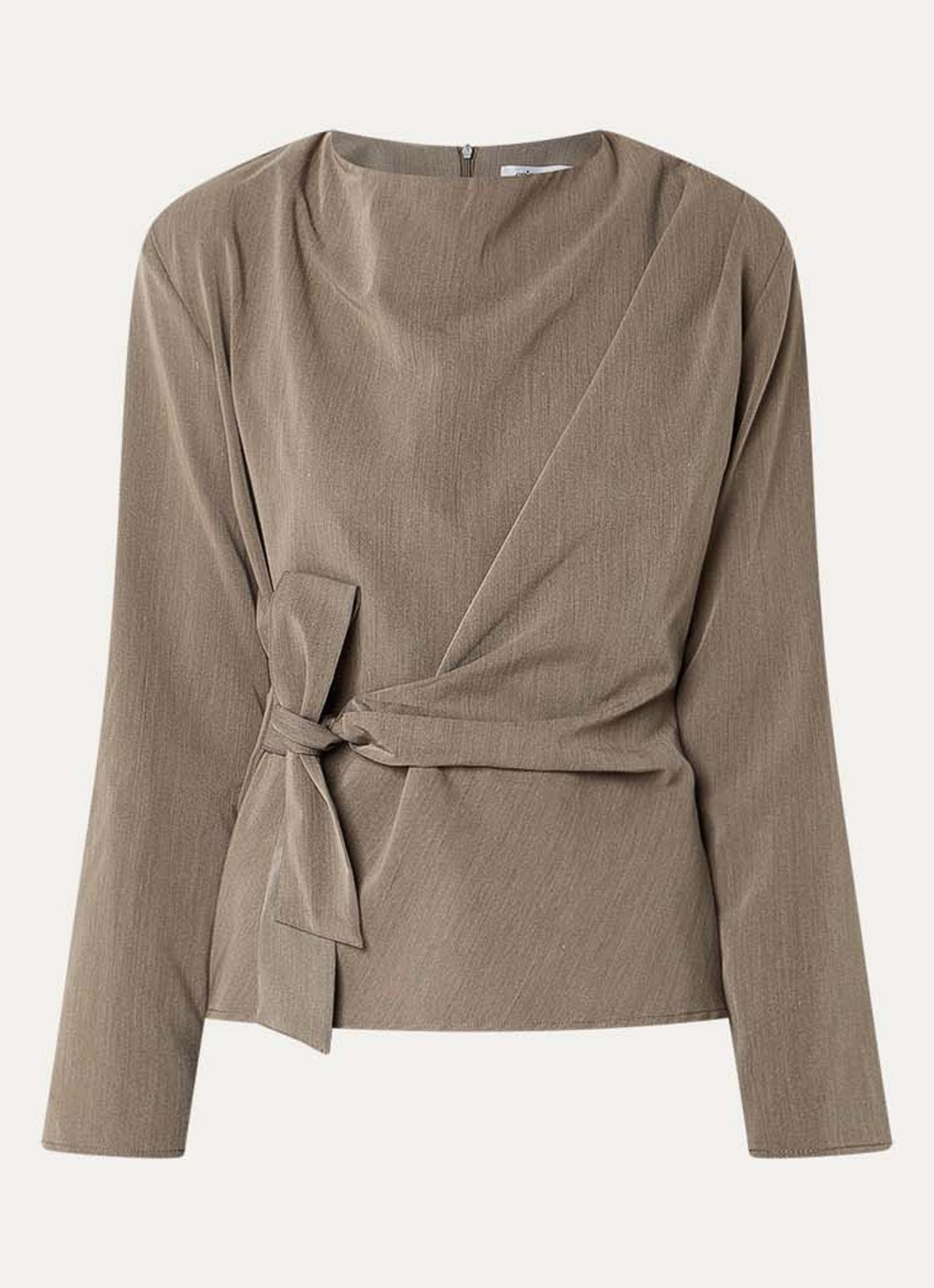 Co'Couture Tenga tuniek met strikceintuur - voorkant 2 lichtbruin