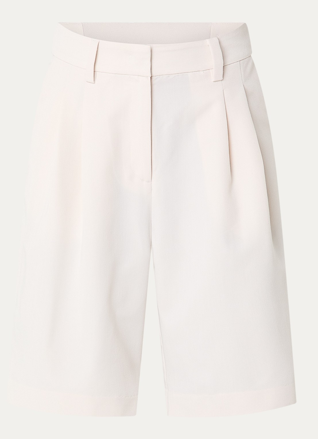 Co'Couture TengaCC high waist loose fit korte pantalon met steekzakken - voorkant ivoor