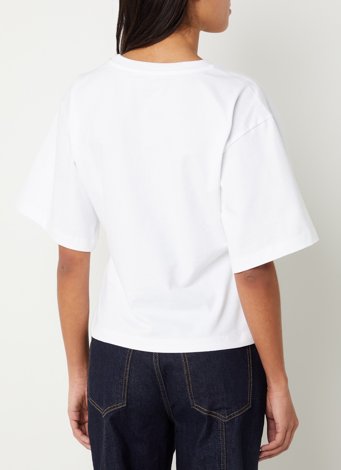 Co'Couture Zenga T-shirt met flock logoprint - achterkant wit