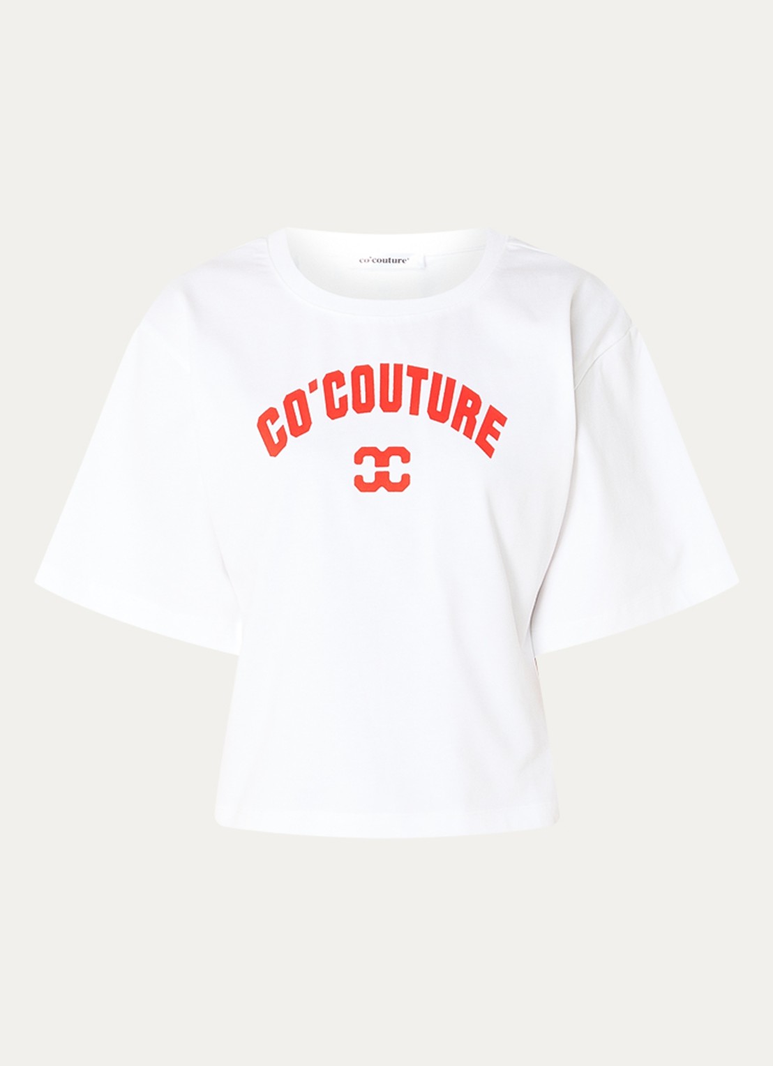 Co'Couture Zenga T-shirt met flock logoprint - voorkant 3 wit