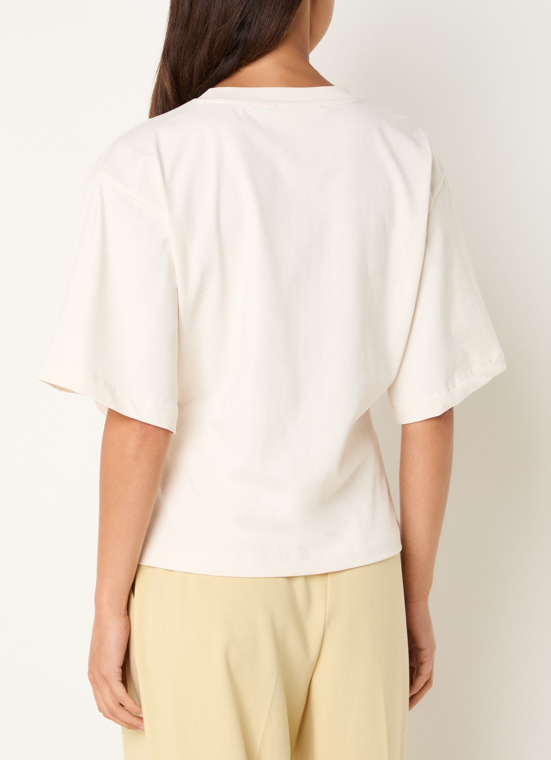 Co'Couture ZengaCC T-shirt met logoprint - achterkant 4 gebroken wit