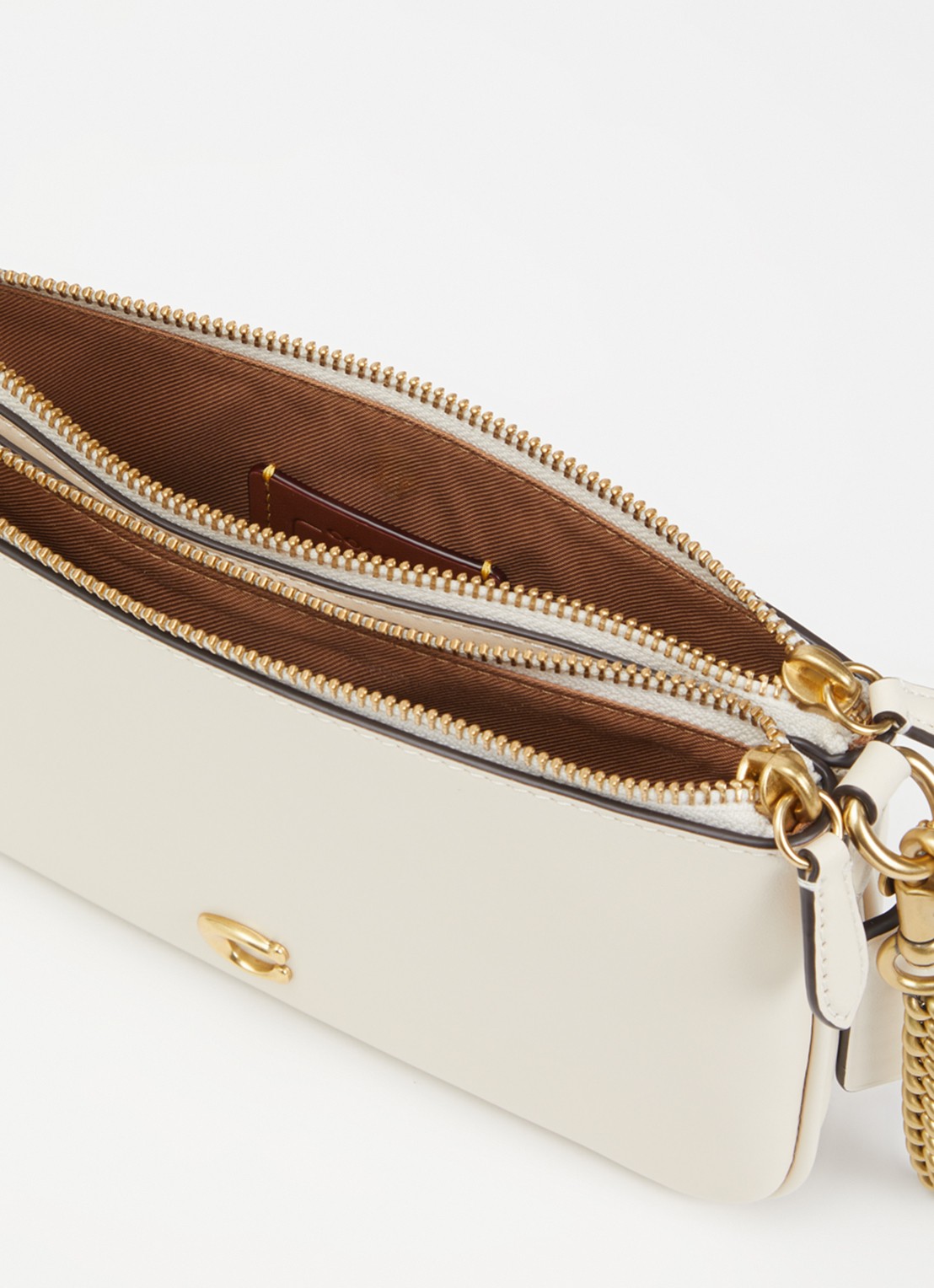 Coach Audrey crossbodytas van kalfsleer met afneembare schouderriem  - detail 5 gebroken wit