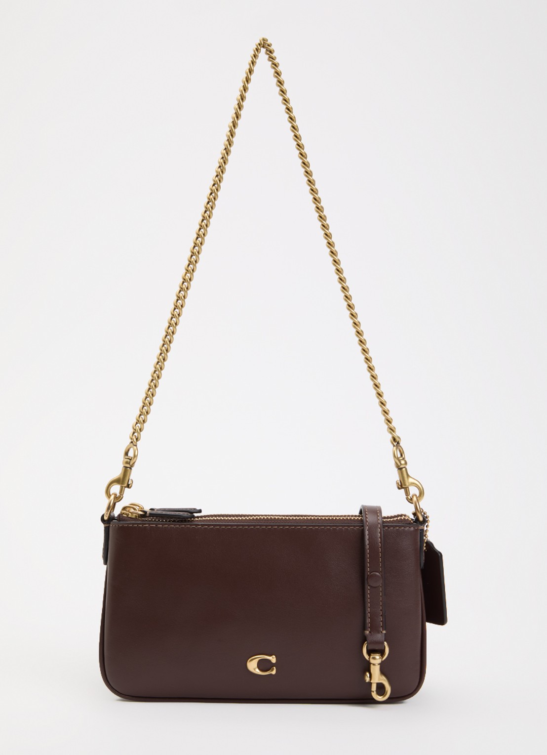 Coach Audrey crossbodytas van kalfsleer met afneembare schouderriem - voorkant 2 chocoladebruin
