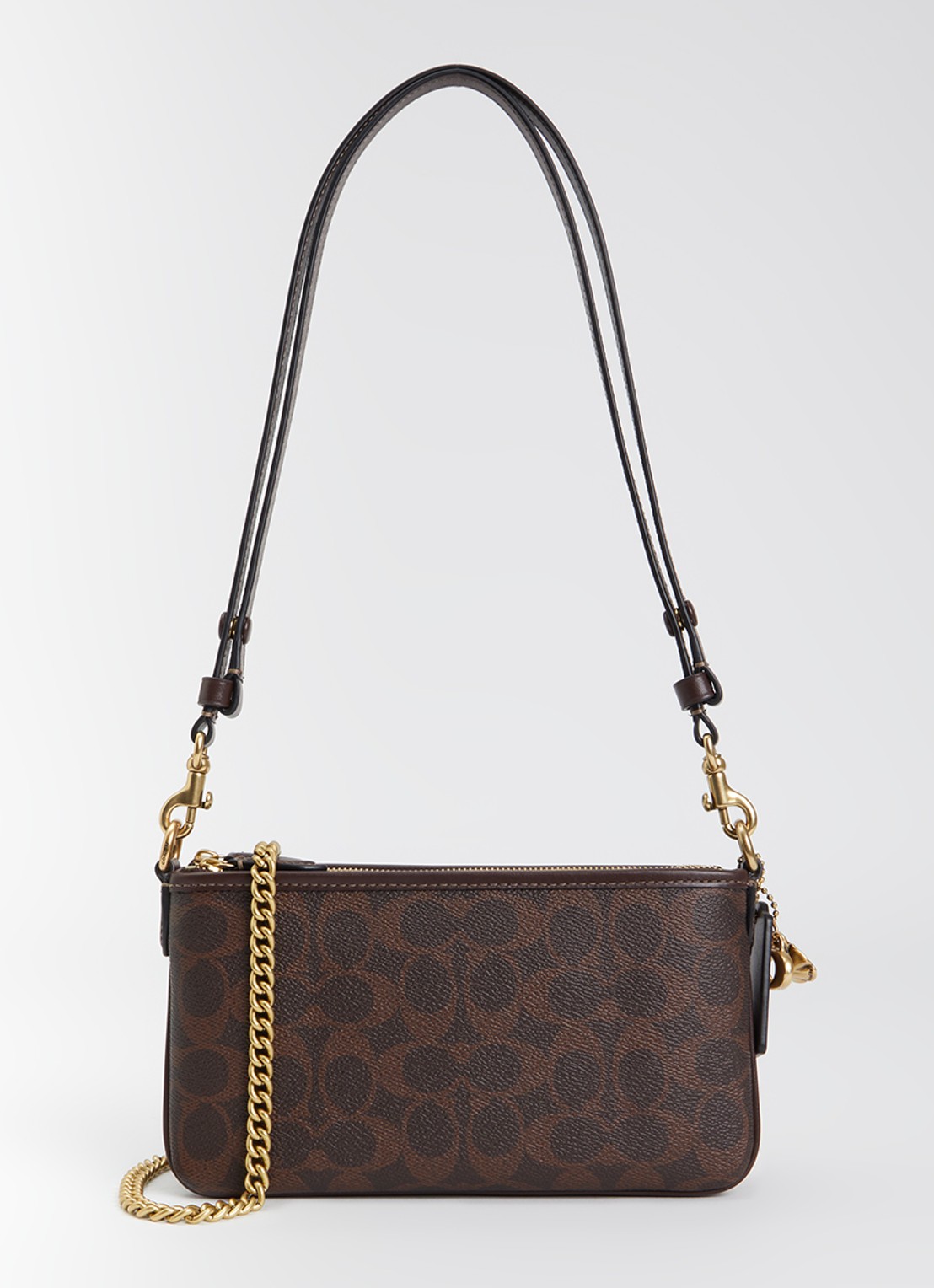 Coach Audry crossbodytas van leer met logoprint - voorkant 2 bruin