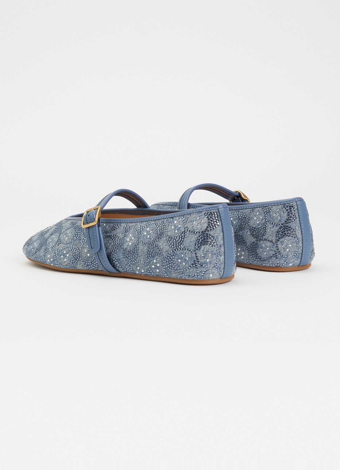 Coach Ballerina van denim met strass - achterkant 2 blauw