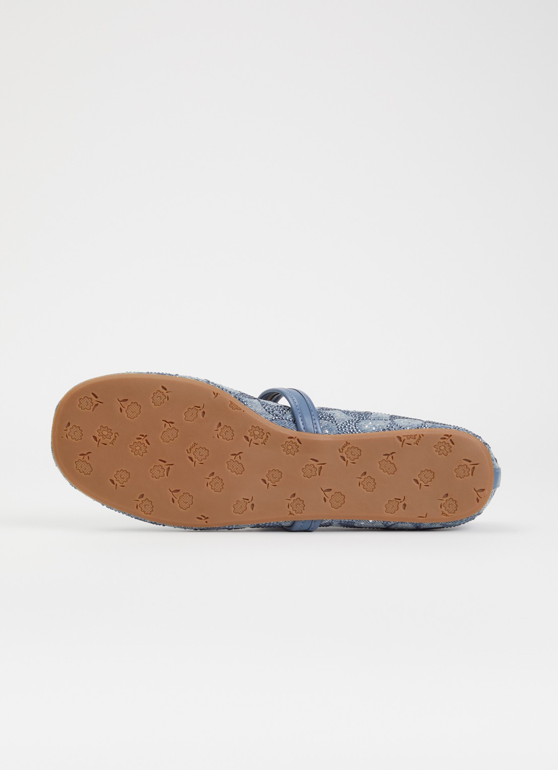 Coach Ballerina van denim met strass - detail 5 blauw