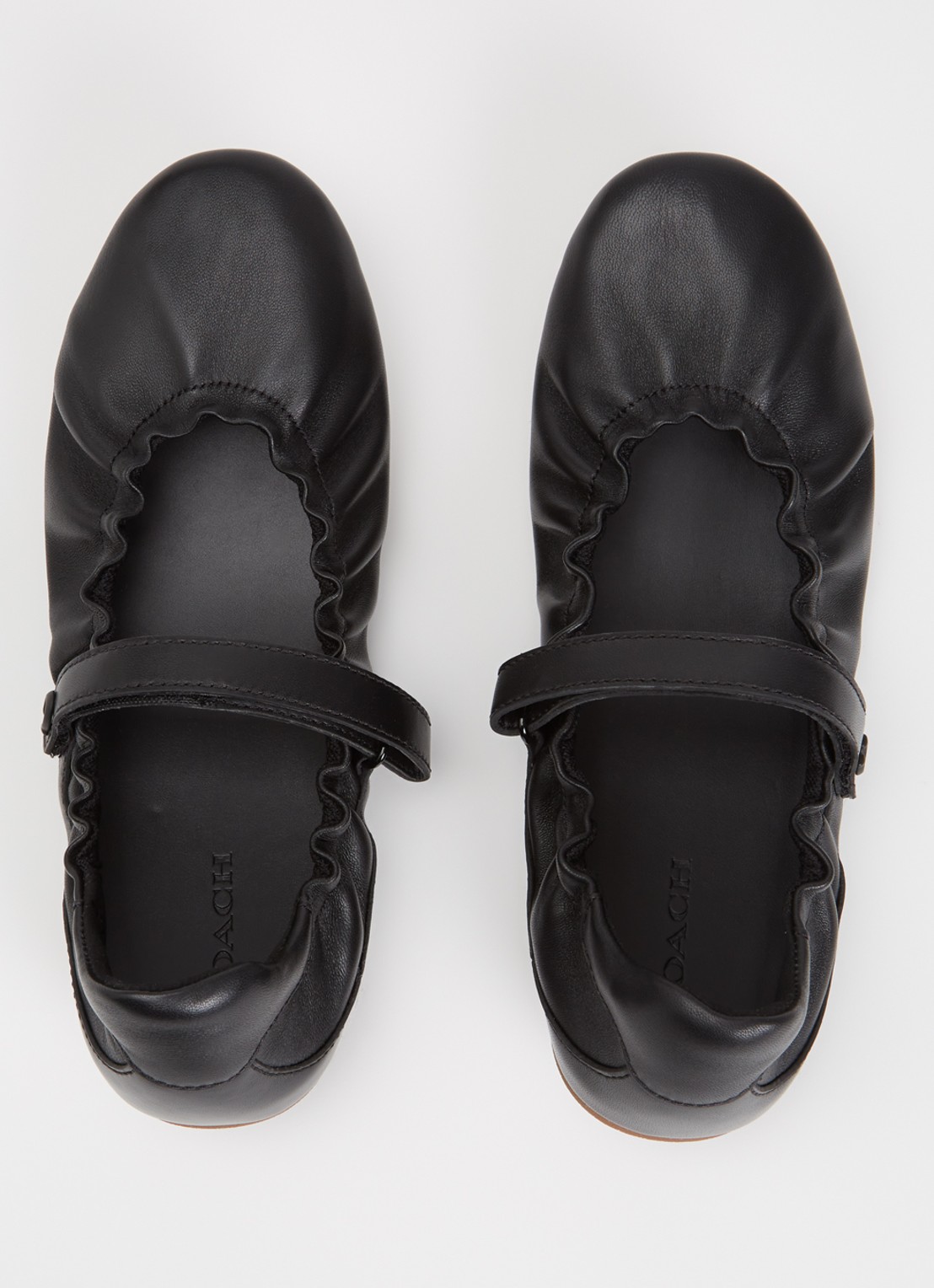 Coach Ballerina van leer - detail 3 zwart