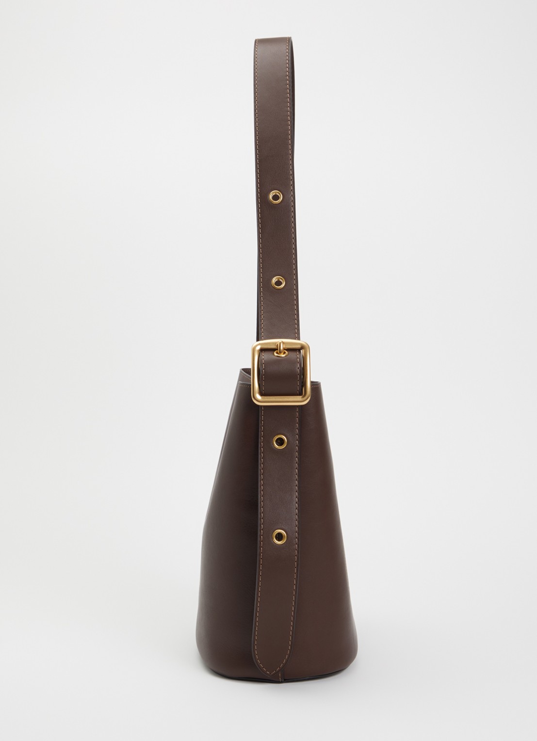 Coach Bleecker Bucket schoudertas van leer met uitneembare etui - detail 4 donkerbruin